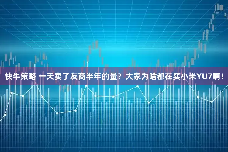 快牛策略 一天卖了友商半年的量？大家为啥都在买小米YU7啊！